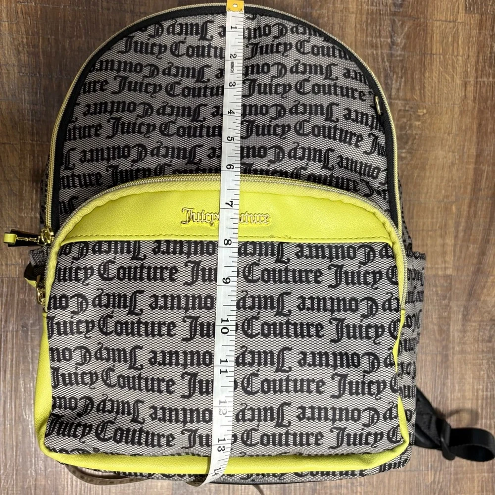Juicy Couture Neon Yellow-Trim Logo Mini Backpack